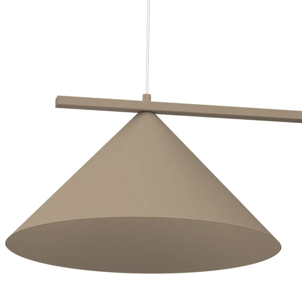Podwójna wisząca lampa Capital MLP2472 stożek regulowana beżowy