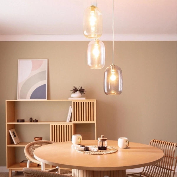 Potrójna lampa wisząca Claro ABR-3SKCLA Abruzzo szklana przezroczysta złota