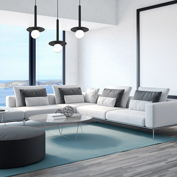 Stylowa wisząca lampa Futura MLP8914 szklane klosze czarna