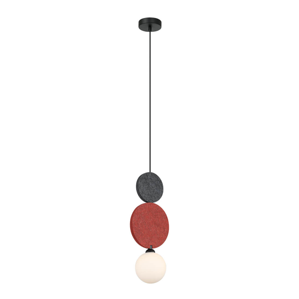 Filcowa lampa wisząca Andrea PND-59779A-1M-MLTI do sypialni szara czerwona
