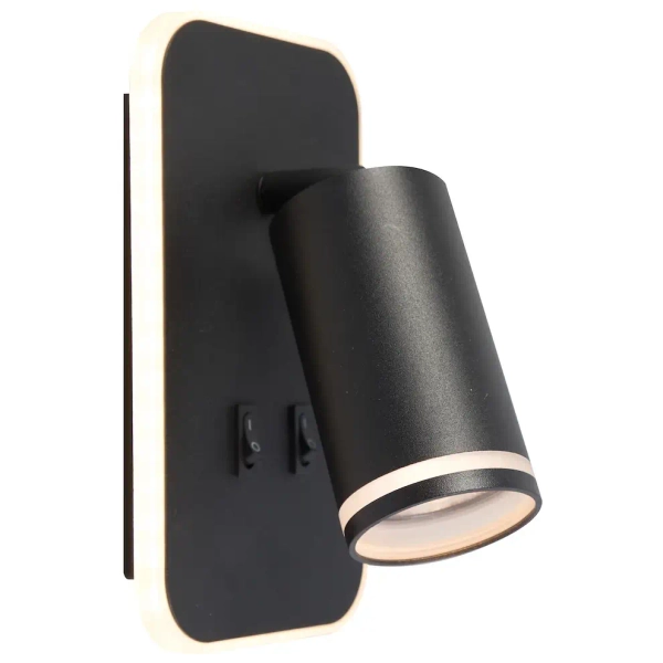 Nocny kinkiet ścienny Pipe Ring ML2081 do czytania tubka czarny