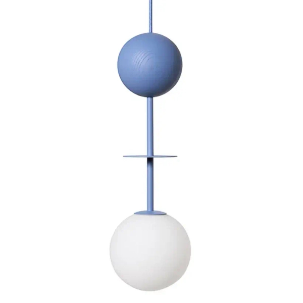 Okrągła wisząca lampa do salonu Oio OIA199P0 niebieska biała
