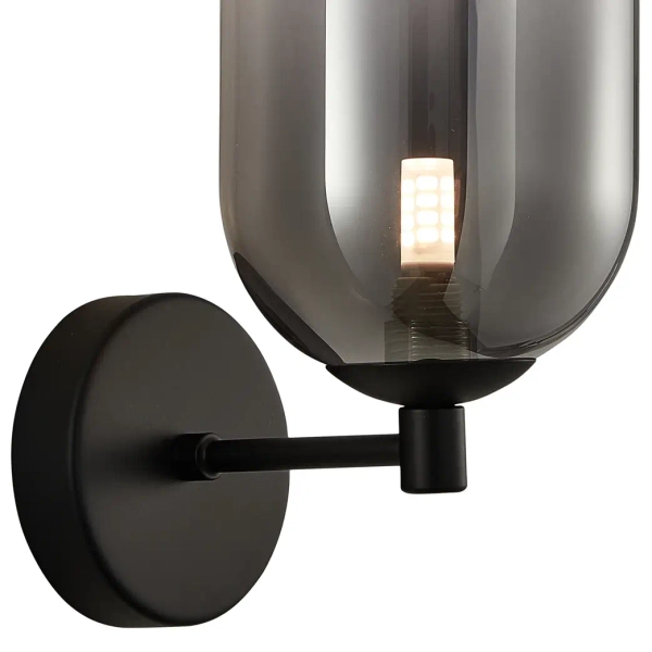 Ścienny kinkiet do przedpokoju ALIAS BLACK ML0324 kula szklana czarny