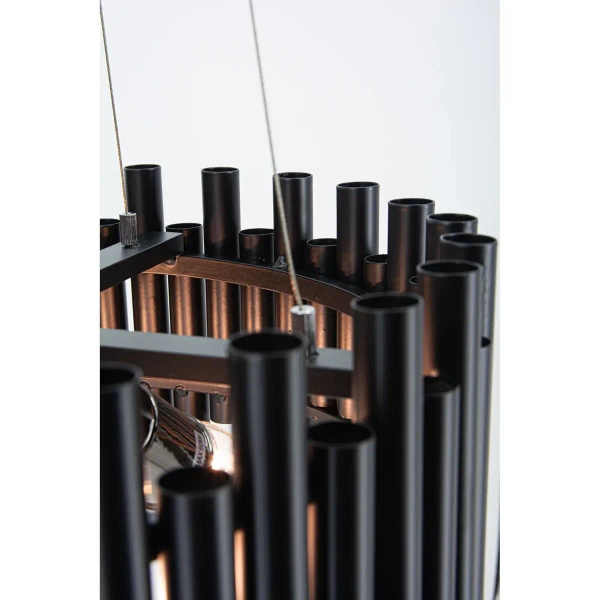 Okrągła lampa wisząca NARNI 6235/4 BL Elem nad stół czarny