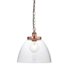 Lampa wisząca łańcuch Hansen Grand 106895 szklana miedziana przezroczysta