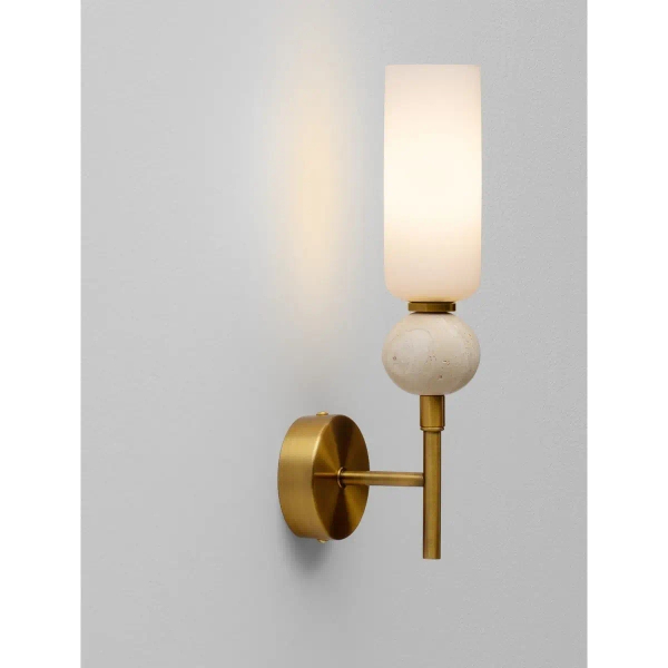 Ścienna lampa glamour CORVIZO LE45278 szklana metalowa biała złota
