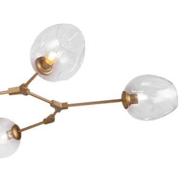 Szklany żyrandol CHEMISTRY CGCHEMISTY150 molekuły glamour złote