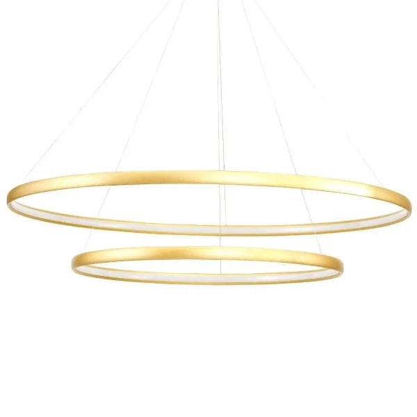 Wisząca lampa ledowa Carlo 65W 4000K złote ringi zwis nad łóżko