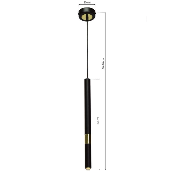 Industrialna LAMPA wisząca MONZA MLP6333 Milagro okrągła OPRAWA metalowy ZWIS tuba loft czarna