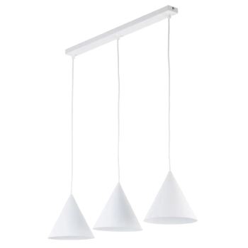 Potrójna lampa wisząca CONO 10011 stożkowa na listwie biały