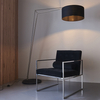 Stojąca lampa do salonu L&-192627 Light& abażurowa czarna nikiel