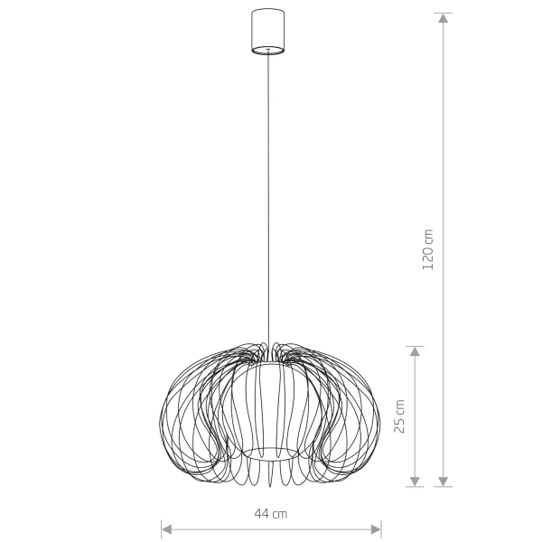 Loftowa wisząca lampa do sypialni MERSEY 5296 druciana czarna