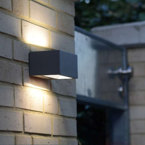 Kinkiet LAMPA ścienna GEMINI 5189113118 Lutec prostokątna OPRAWA metalowa LED 10W 3000K ogrodowa IP54 szara