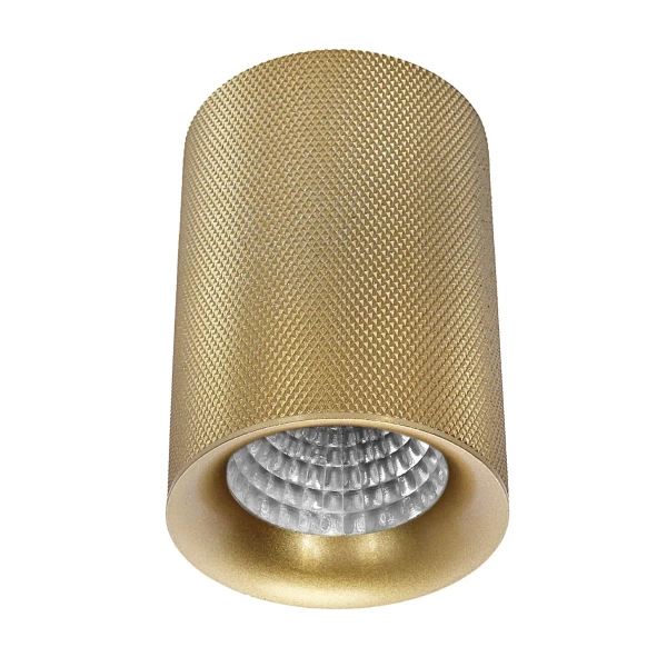 Podłużna lampa sufitowa 1382 metalowa tubka na korytarz złota