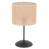 Jutowa lampka nocna Rondo 5100 TK Lighting okrągła czarna beżowa