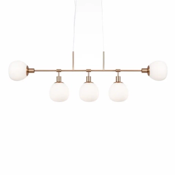 Molekułowa lampa wisząca Erich MOD221PL-05G kulista biała złota