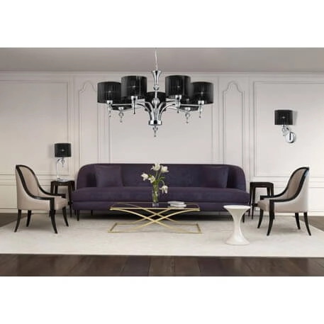 Klasyczna lampa wisząca Impress nad stół czarna chrom