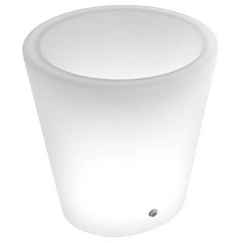 Owalna lampa stojąca Flower ES-FL022 Step LED 5W RGBW IP65 donica biała