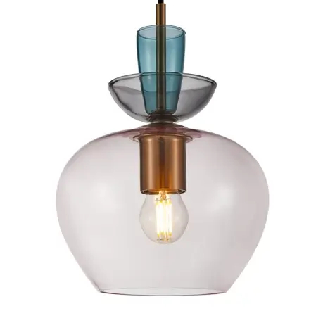 Szklana lampa wisząca Fanda PND-31882-1-GD-PK złota przezroczysta