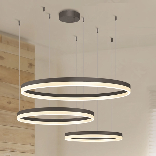 Lampa wisząca Halo AZ5349 120+100+80 LED 180W pilot ring czarny