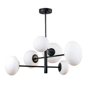 Wisząca lampa szklana Omi 1196 Zumaline molekułowa biała czarna