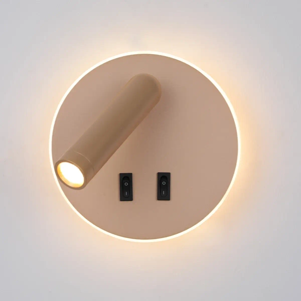 Metalowa lampa ścienna Furla WL-53742-1-GD LED 8W 3000K z włącznikiem złota