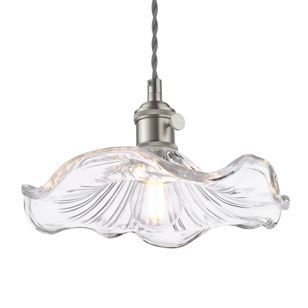 Szklana lampa wisząca Hadano HAD0161-12 do salonu chrom przezroczysty