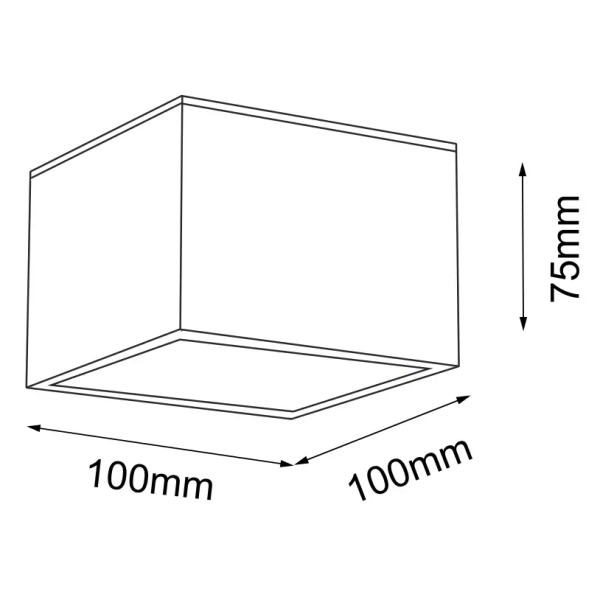 Kwadratowa lampa sufitowa SUWA 7721 kostka metalowa IP44 biała
