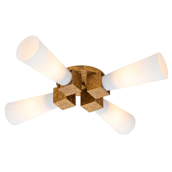 Sufitowa lampa Kristy KRISTY-4P-DG-OPA tubki szklane białe złote