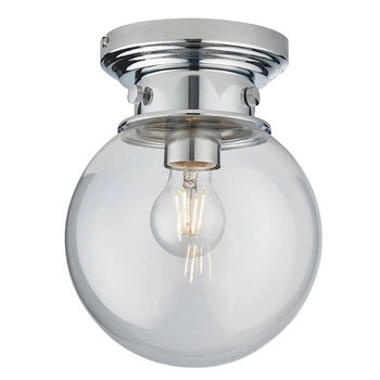 Kulista lampa sufitowa Cheswick 96138 IP44 chrom przezroczysty