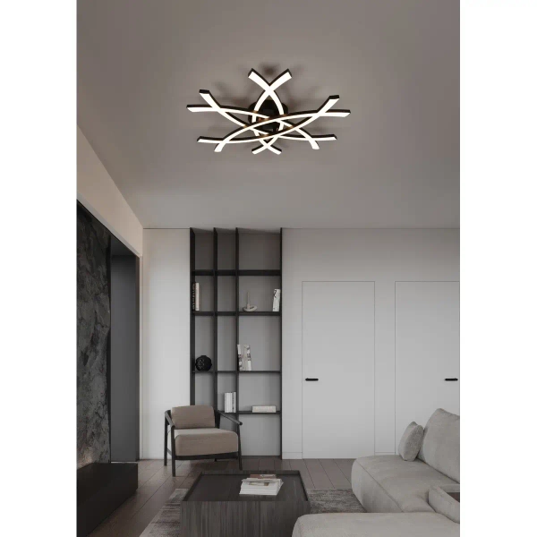 Designerski plafon natynkowy Pollock R63691132 LED 33W 3000K liniowy czarny