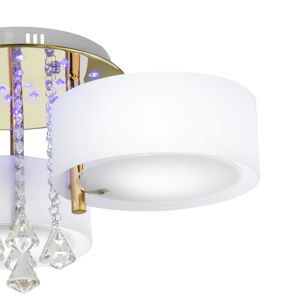 LAMPA sufitowa DRS8006/3 TR GL LED 180W Elem glamour OPRAWA crystal z pilotem złota biała