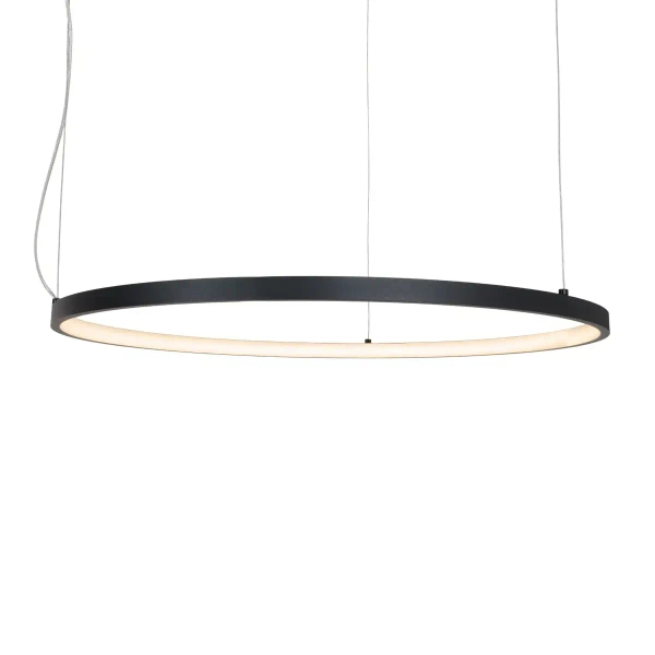 Wisząca lampa ring VISUAL czarna P0656 1xLED 22W 3000K IP44 nad wyspę