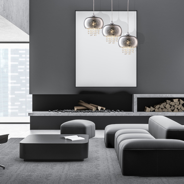 LAMPA wisząca STARLIGHT ML3787 Milagro metalowa OPRAWA listwa ZWIS z kryształkami kaskada glamour crystal chrom