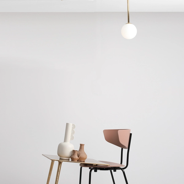 Złota lampa sufitowa Pinne 1080PL_G30_S Aldex loftowa kula szklana pokojowa