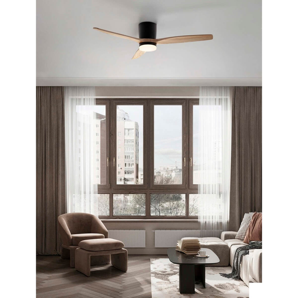 Lampowentylator sufitowy GUARAYOS LE44964 LED 18W 3000-6500K drewniany czarny