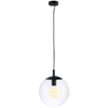 Hygge LAMPA wisząca ALUR 10731102 Kaspa skandynawska OPRAWA kulisty ZWIS szklana kula ball czarna przezroczysta