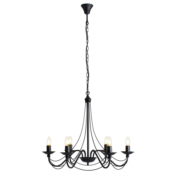 Żyrandol świecznik Róża 397K1 Aldex lampa pałacowa 6-punktowa czarna