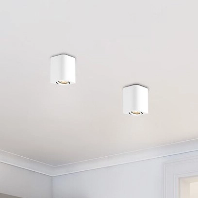 Biały spot ruchomy Kobald 2050 natynkowa lampa tuba do przedpokoju