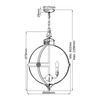 Wisząca lampa retro Adams FE-ADAMS-4P-BB Feiss przezroczysta mosiądz
