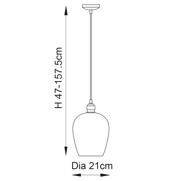 Szklana lampa wisząca L&-1104233 nad stół kopułowa przezroczysta nikiel