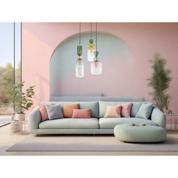 Wisząca lampa kaskada Balam LE43400 szkło kolorowa złota