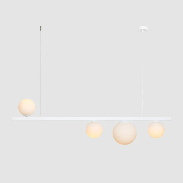 Wisząca lampa szklana GARDA 1099L molekuły okrągłe białe