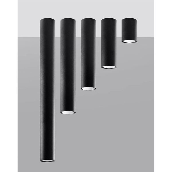 Czarna tuba sufitowa SL.1003 metalowa lampa do salonu