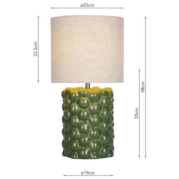 Lampka nocna abażurowa Jayden JAY4224 ceramiczna zielona