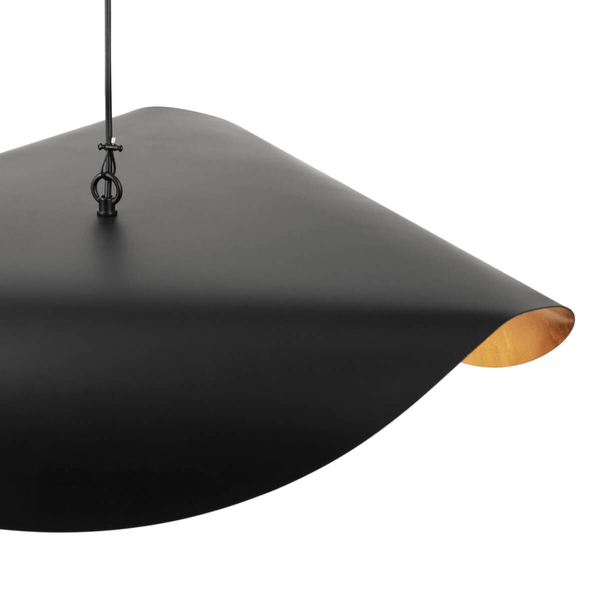 Lampa wisząca ze szklanym kloszem ENZO ST-F22020601-D60 black czarny złoty