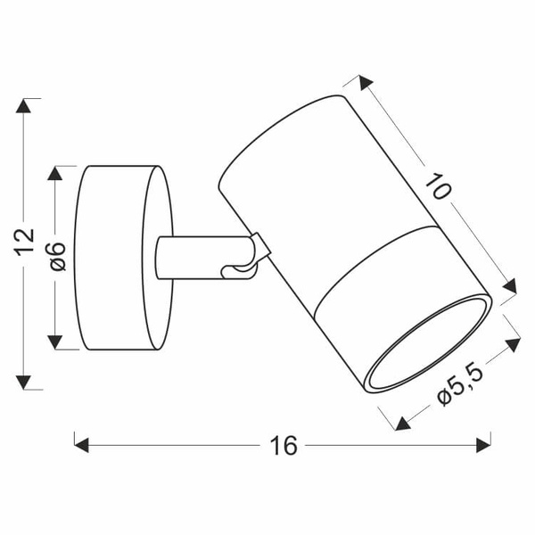 Lampa ścienna tuba Tobi 91-27412 metalowa czarna złota