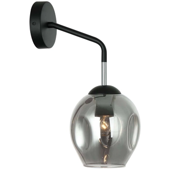 LAMPA ścienna BORGO WL-30843-1 BK+SG Italux szklana OPRAWA kinkiet modernistyczny chemistry czarny przydymiony
