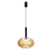 Szklana wisząca lampa BUENO złota czarna 31-50465 1xGx53 owalna nad stół