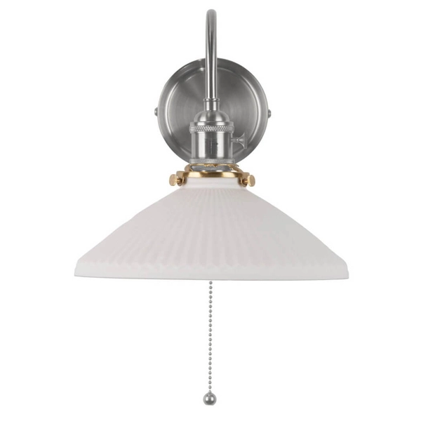 Ścienna lampa ceramiczna Hadano HAD0761-10 żebrowana chrom biały